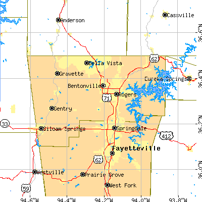 Benton County close-up map