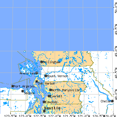 Whatcom County close-up map