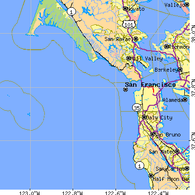 San Francisco County close-up map