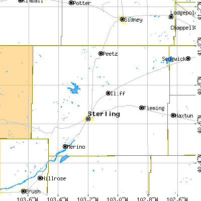 Logan County close-up map
