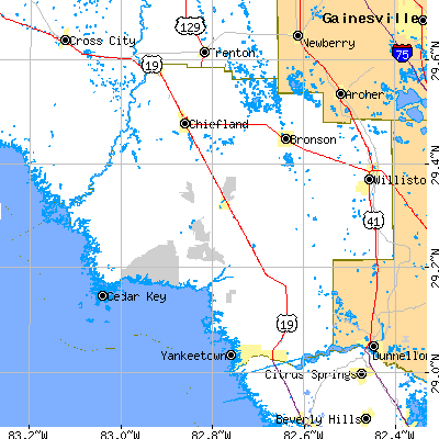 Levy County close-up map