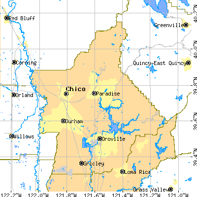 Butte County close-up map