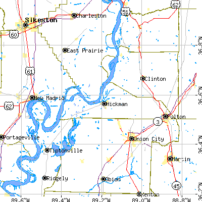 Fulton County close-up map