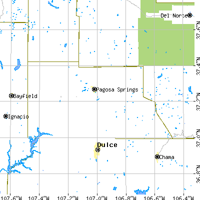 Archuleta County close-up map