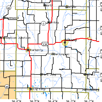 Gentry County close-up map