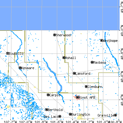 Renville County close-up map