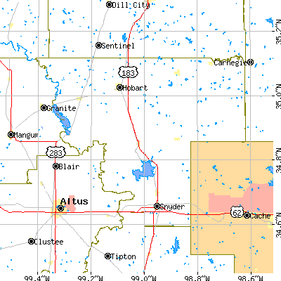 Kiowa County close-up map