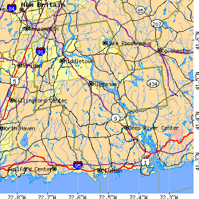 Middlesex County close-up map
