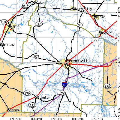 Haywood County close-up map