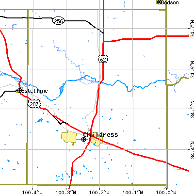 Childress County close-up map
