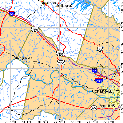 Goochland County close-up map