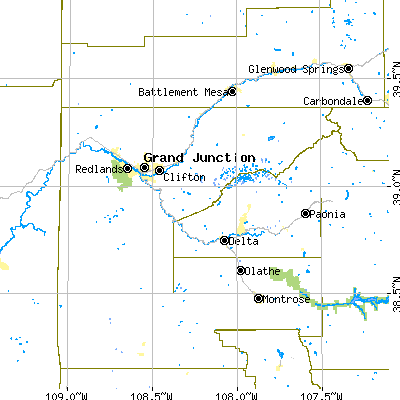 Mesa County close-up map