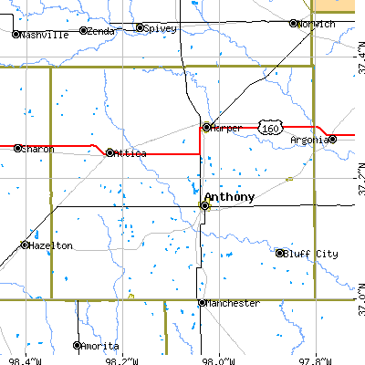 Harper County close-up map