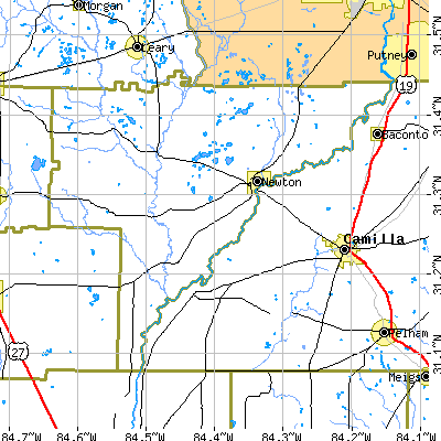 Baker County close-up map