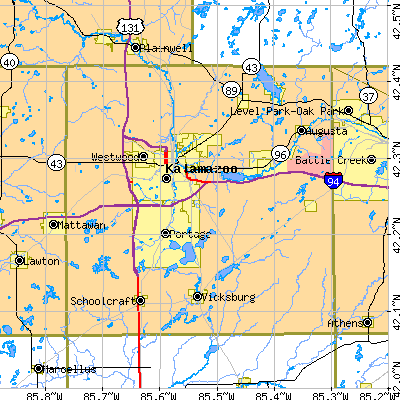 Kalamazoo County close-up map