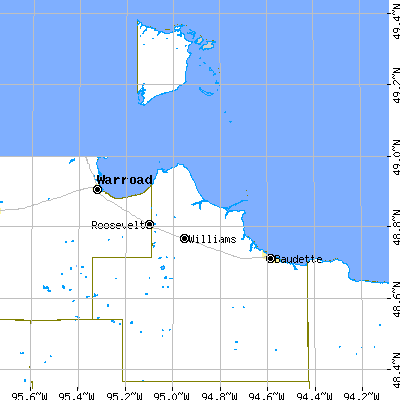 Lake of the Woods County close-up map
