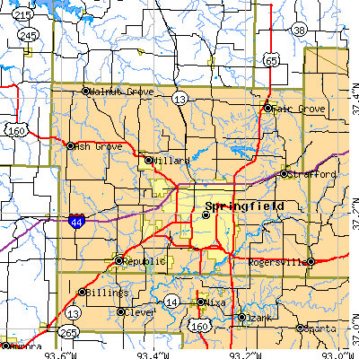 Greene County close-up map
