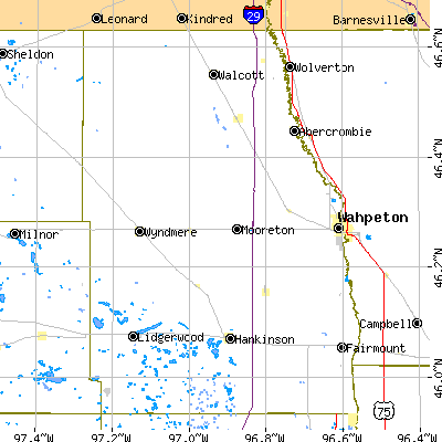 Richland County close-up map