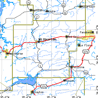 Latimer County close-up map