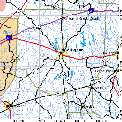 Henderson County close-up map