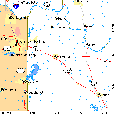 Clay County close-up map