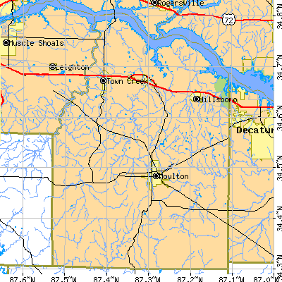 Lawrence County close-up map