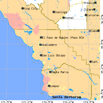 San Luis Obispo County close-up map