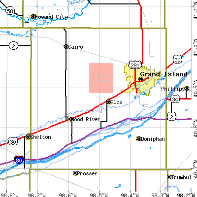 Hall County close-up map