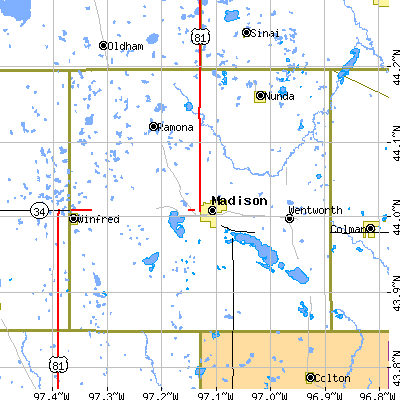 Lake County close-up map