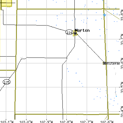 Cochran County close-up map