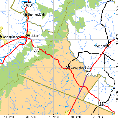 Greene County close-up map