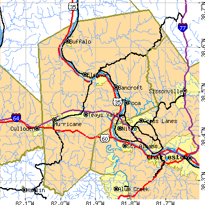 Putnam County close-up map