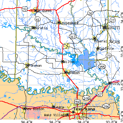 Little River County close-up map