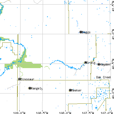 Moffat County close-up map