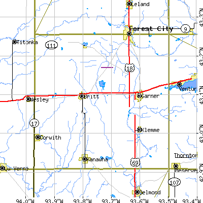Hancock County close-up map