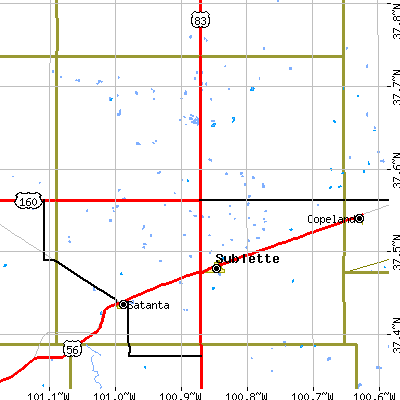 Haskell County close-up map