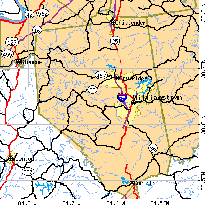 Grant County close-up map