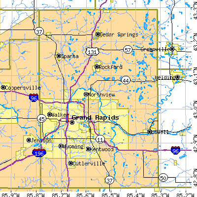 Kent County close-up map