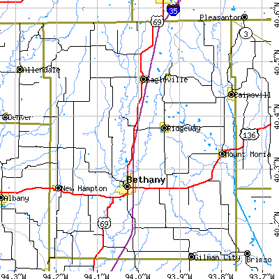 Harrison County close-up map