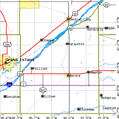 Hamilton County close-up map