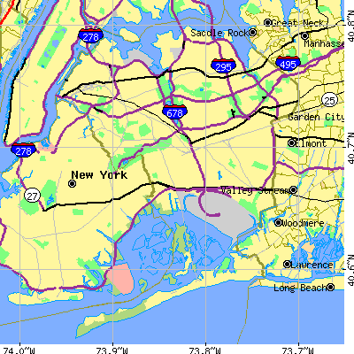 Queens County close-up map