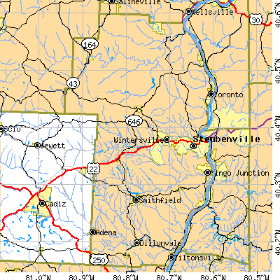 Jefferson County close-up map