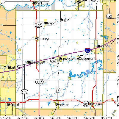 Lincoln County close-up map