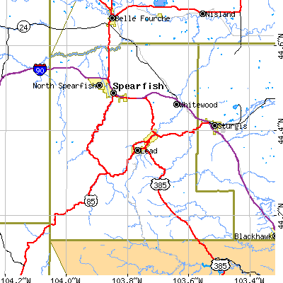 Lawrence County close-up map