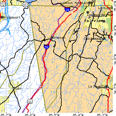 Dade County close-up map
