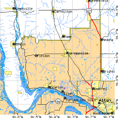 Jersey County close-up map