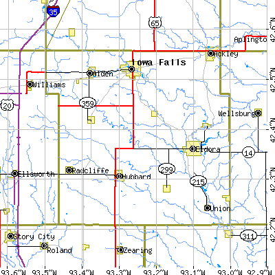Hardin County close-up map