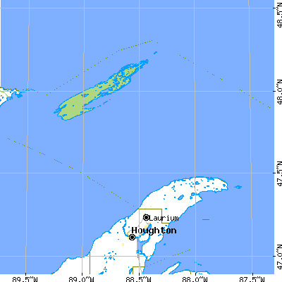 Keweenaw County close-up map