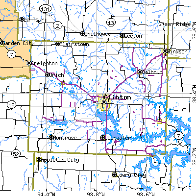 Henry County close-up map