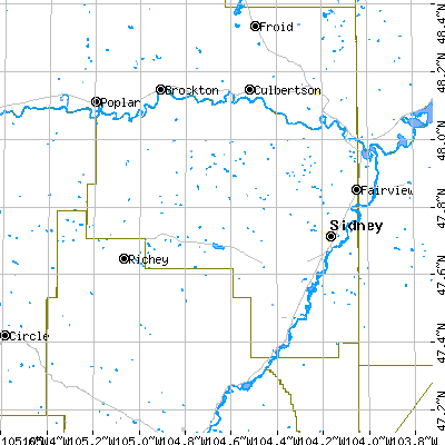 Richland County close-up map